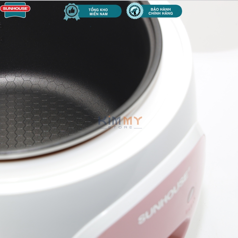 Nồi cơm điện Sunhouse SHD8607W 1.2L & 1.8L heo hồng